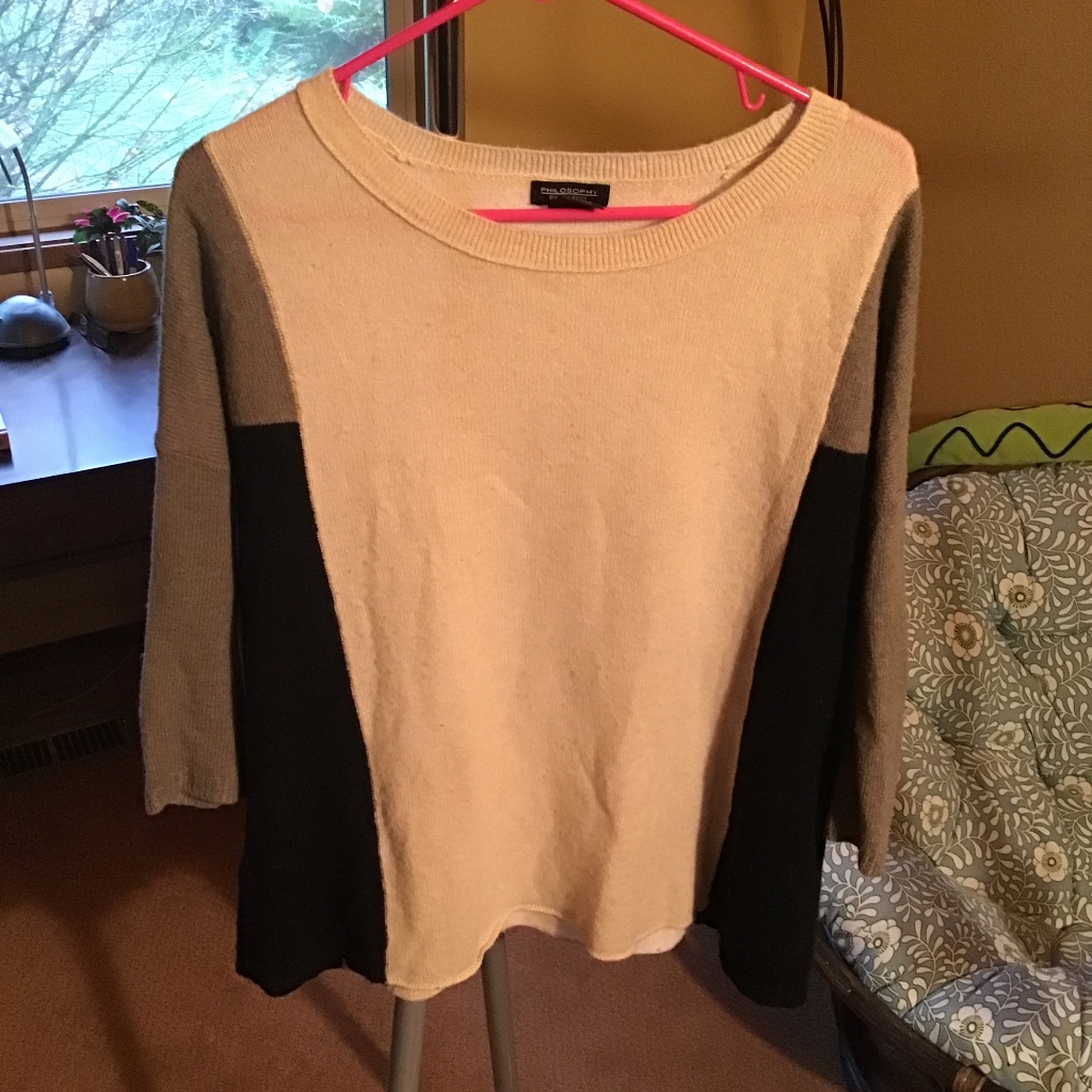 Cashmere Color Block Scoopneck Sweater